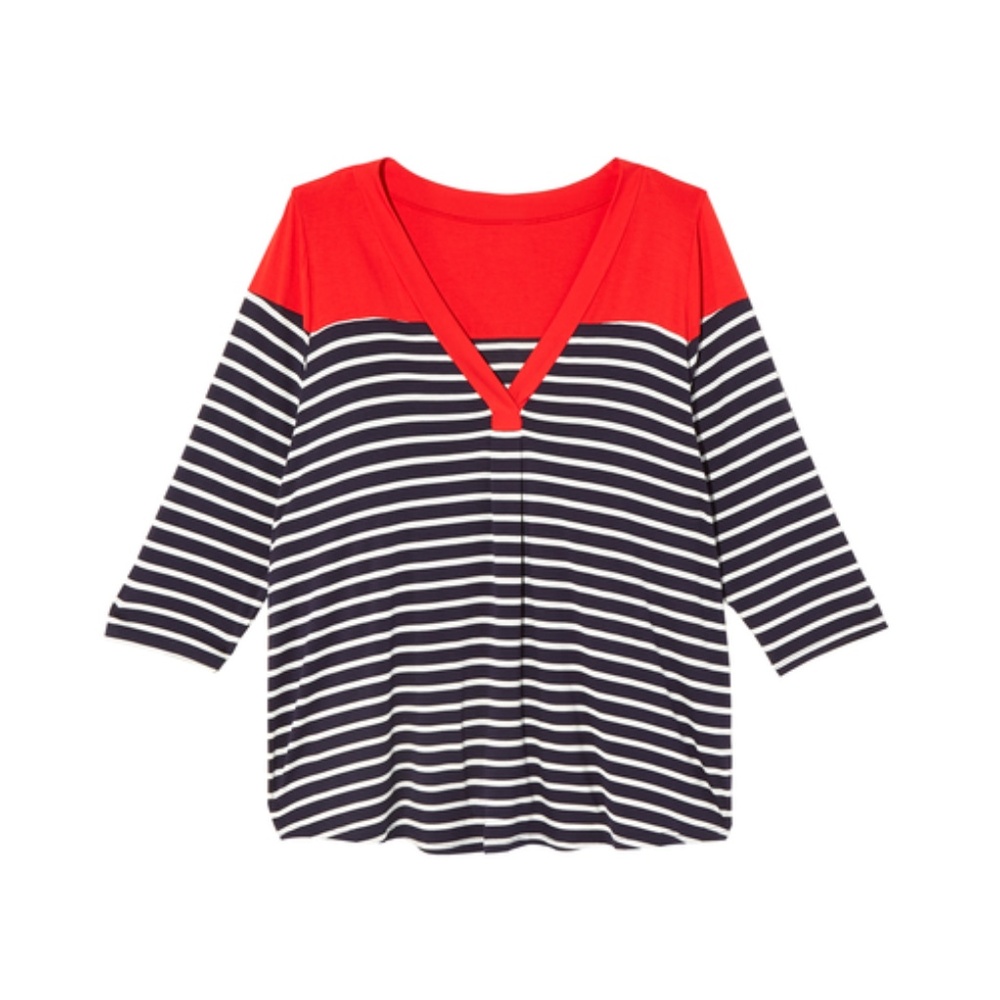Eve 3/4 Sleeve Stripe Blouse